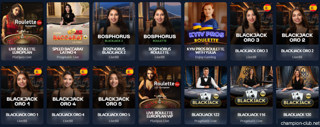 live-казино у Champion Club